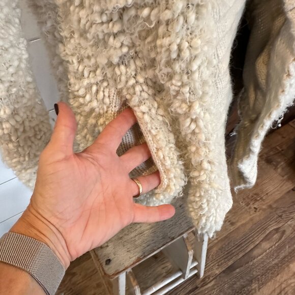 ANTHROLOPOLGIE SLEEPING ON SNOW OPEN WOOL BLEND POPCORN KNIT CARDIGAN SIZE S K13 - Picture 4 of 10